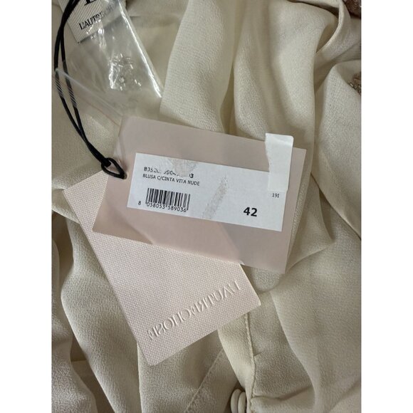 L'Autre Chose Ivory Wrap Blouse Bead Embroidery Size US 6 NWT $329 [jb] - Picture 6 of 11